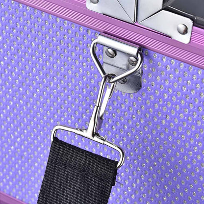 MassLux 2in1 Customizable Structure Rolling Lockable Travel Case- Shiny Purple