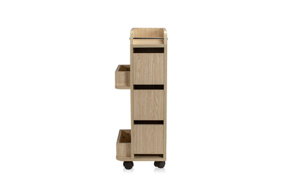 Pedicure Trolley, Light Wood Color