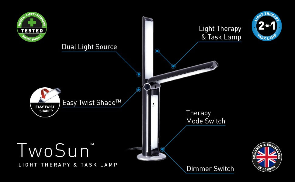 Daylight Co. TwoSun - S.A.D Therapy & Task Lamp